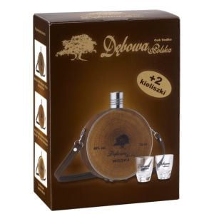 Водка Дебова Манерка + 2 Чаши / Vodka Debowa Hunting Hip Flask + 2 Glasses