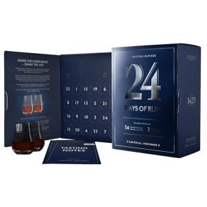 Ром Адвент Календар 24x0,02 л. + 2 Чаши / Blue Advent Calendar 24 Days of Rum + 2 Glasses