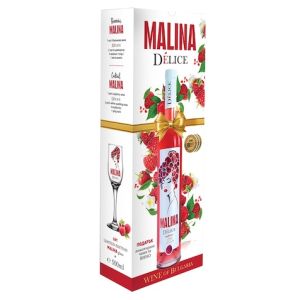 Вино Деличе Малина + Чаша / Delice Malina Raspberry Wine + Glass