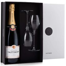 Шампанско Тетанже Брут Резерва НВ Парадокс + 2 Чаши / Champagne Taittinger Brut Reserva NV Paradox & Glasses Gift Box